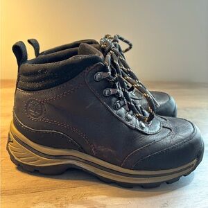 Timberland Leather Kids Dark Brown Boots (hiking boots style)